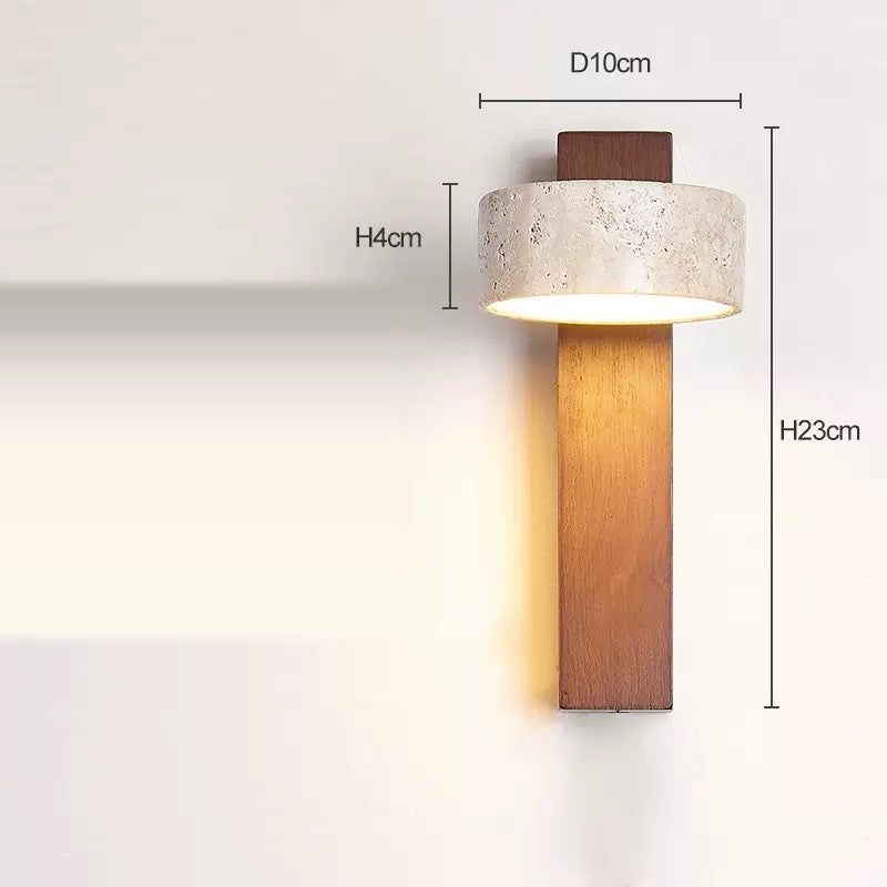 Wood Wall Sconce – Bedside and Hallway Light, Walnut or Natural