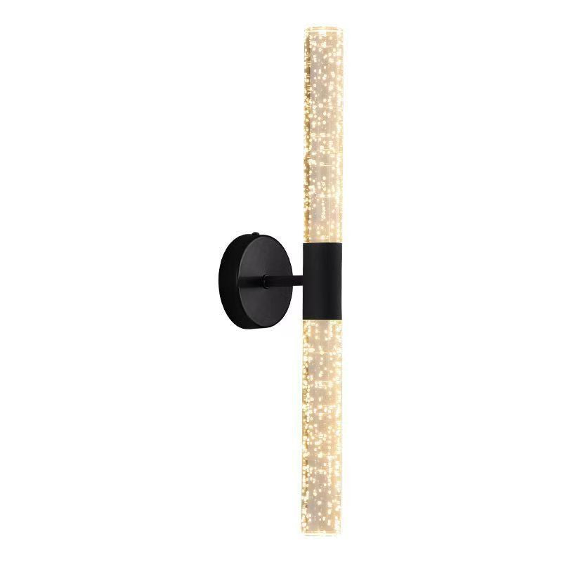 LED Wall Sconce, Slim Vertical Bubble-Texture Wall Light in Gold or Black