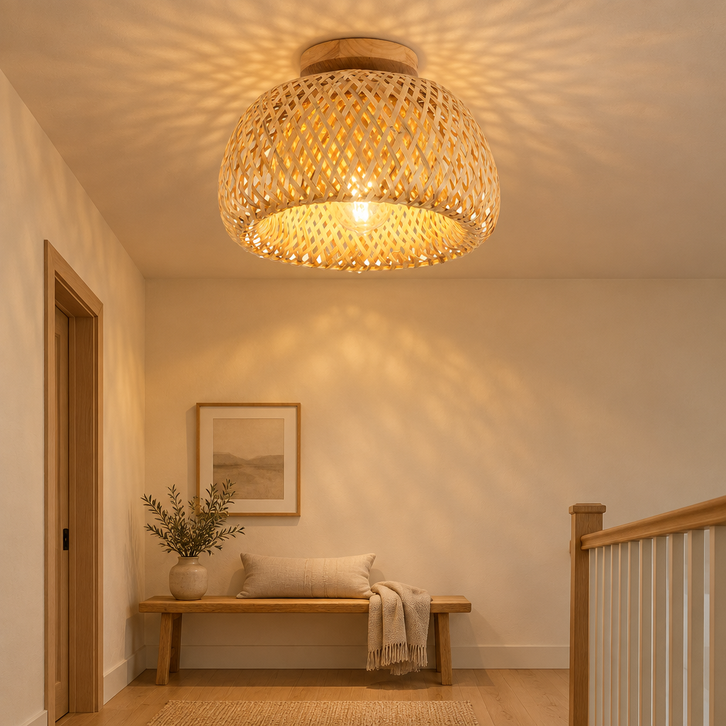 Woven Bamboo Ceiling Light