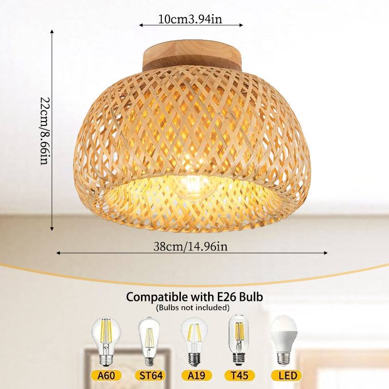 Woven Bamboo Ceiling Light