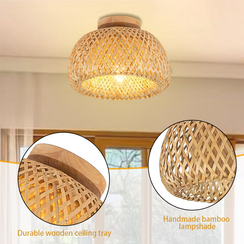 Woven Bamboo Ceiling Light