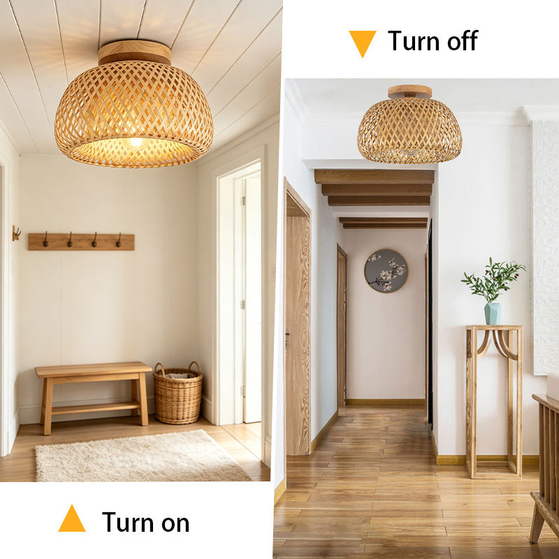 Woven Bamboo Ceiling Light