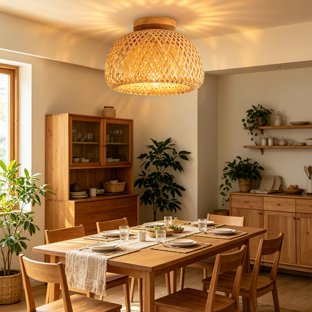 Woven Bamboo Ceiling Light
